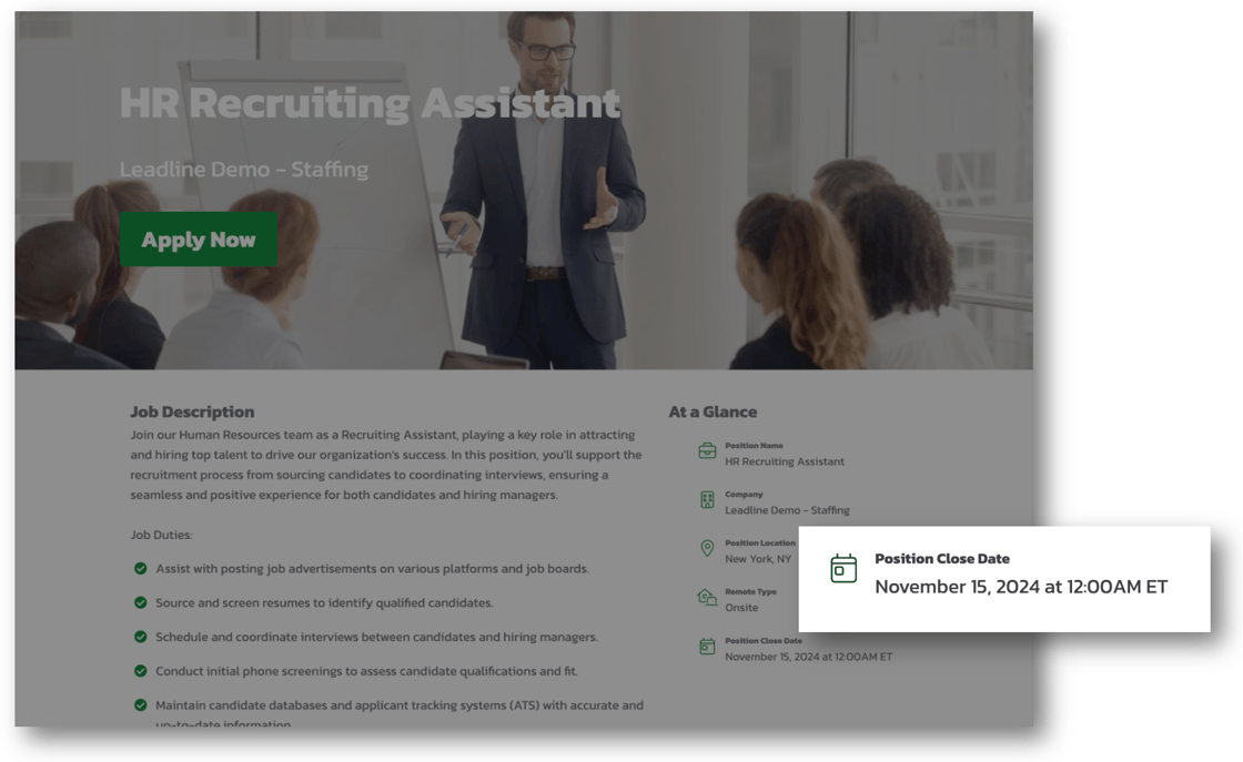 Display the position close date on your Leadline jobs